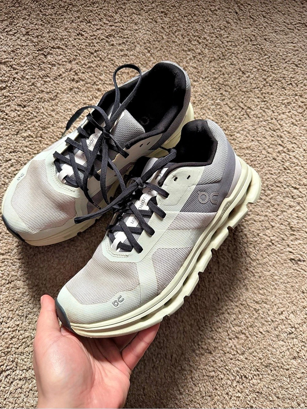 On Cloudrunner Athletic Shoes White & Gray US 9W